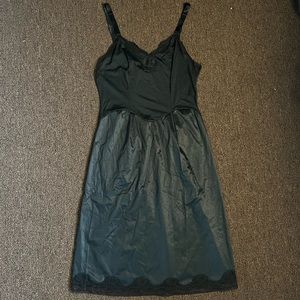 Black lace slip dress
